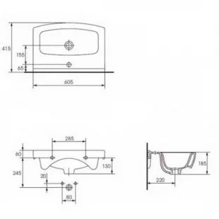 Мебельная раковина Cersanit CERSANIA 60 CCWF1000508207