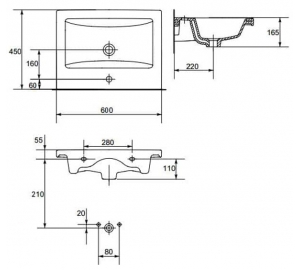 Мебельная раковина Cersanit COMO 60 CCWF1000803618