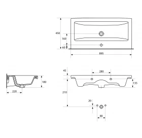 Мебельная раковина Cersanit COMO 90 CCWF1006793618