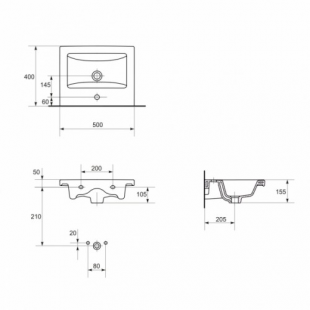 Мебельная раковина Cersanit COMO 50 без логотипа K32-038