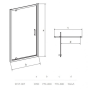 Дверь душевой кабины Cersanit ARTECO PIVOT 80x190 S157-007