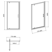 Душові двері Cersanit Pivot Basic 80x185 (S158-001)