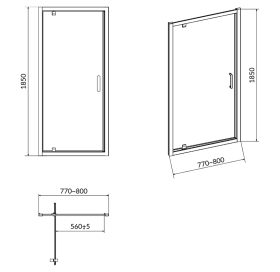 Душові двері Cersanit Pivot Basic 80x185 (S158-001)