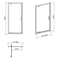 Душові двері Cersanit Pivot Basic 90x185 (S158-002)