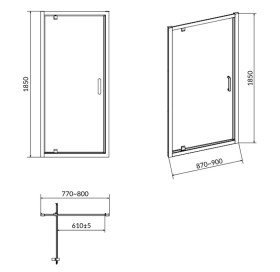 Душові двері Cersanit Pivot Basic 90x185 (S158-002)