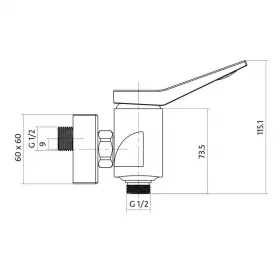 Змішувач для душу Cersanit CROMO S951-036
