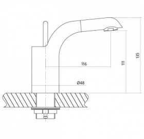 Змішувач Luvio для раковини з гідрозатвором клік-клак хром S951-142