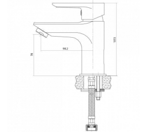 Змішувач Vero для раковини з гідрозатвором хром S951-145/S951-042
