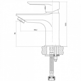 Змішувач Vero для раковини з гідрозатвором хром S951-145/S951-042