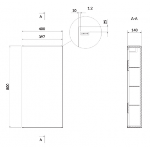 Шкафчик Cersanit LARGA 40 настенный, серый S932-003