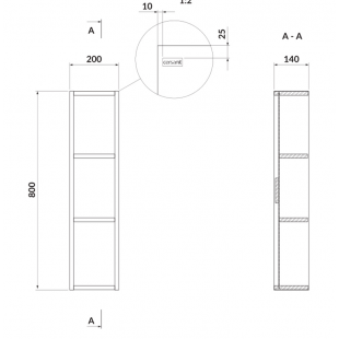 Шкафчик Cersanit LARGA 20, подвесной, открытый, белый S932-079