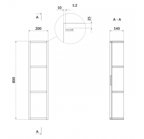 Шкафчик Cersanit LARGA 20, подвесной, открытый, белый S932-096