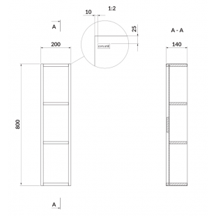 Шкафчик Cersanit LARGA 20, подвесной, открытый, белый S932-096