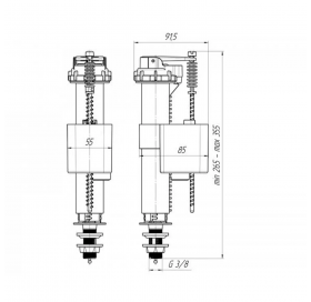 Арматура ANIplast нижнее подключение 3/8 CV028961