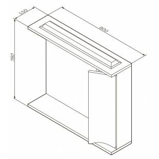 Дзеркальна шафка з підсвічуванням AM.PM Like 80 M80MCR0801VF38 права