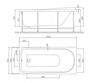 Панель для ванны фронтальная AM.PM Like 150х70 W80A-150-070W-P