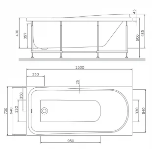 Панель для ванны фронтальная AM.PM Like 150х70 W80A-150-070W-P