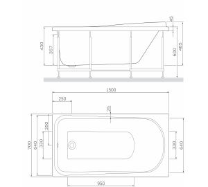 Каркас для ванны AM.PM Like 150х70 W80A-150-070W-R