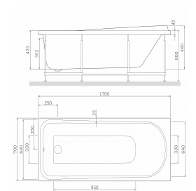 Каркас для ванни AM.PM Like 170х70 W80A-170-070W-R