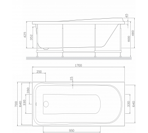 Каркас для ванни AM.PM Like 170х70 W80A-170-070W-R