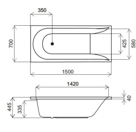 Каркас для ванны AM.PM Spirit 150x70 W72A-150-070W-R2