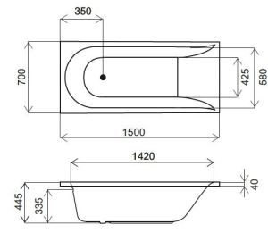 Каркас для ванны AM.PM Spirit 150x70 W72A-150-070W-R2