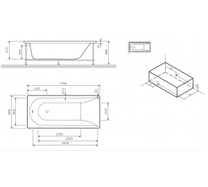 Каркас для ванни AM.PM Spirit 180х80 W72A-180-080W-R2