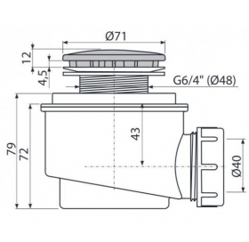 Сифон ALCAPLAST A47B-50 для душового піддону