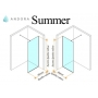 Стенка для душа Andora Summer WALK-IN 800*2000 мм, декор, безопасное стекло ANWMZ80200