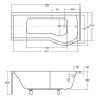 Комплект: Ванна акрилова + Панель для ванни BESCO Inspiro 160х70 правостороння NAVARA03720K
