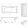 Ванна акрилова прямокутна BESCO Modern 130х70 см 00000011309