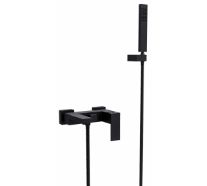 Змішувач для ванни з душовим гарнітуром Besco MODERN I/VARIUM I чорний матовий