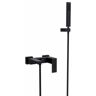 Змішувач для ванни з душовим гарнітуром Besco MODERN I/VARIUM I чорний матовий