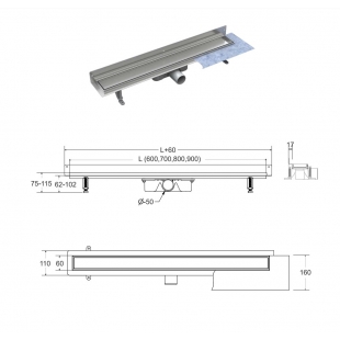Линейный душевой трап BESCO Virgo Next Duo 70 OL-70-VND