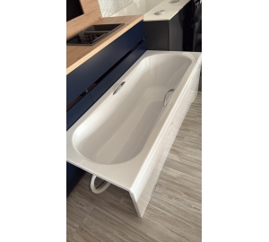 Комплект: Ванна прямокутна акрилова з ручками BESCO ARIA PLUS 170х70 см + Панель для ванни NAVARA03067K