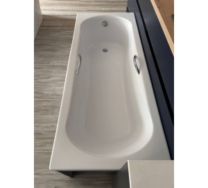 Комплект: Ванна прямокутна акрилова з ручками BESCO ARIA PLUS 170х70 см + Панель для ванни NAVARA03067K