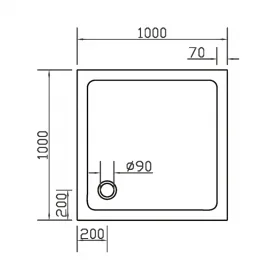 Душовий піддон квадратний Eger SMC, 100x100x3.5, 599-1010S