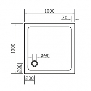 Душовий піддон квадратний Eger SMC, 100x100x3.5, 599-1010S