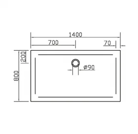 Душовий піддон прямокутний Eger SMC, 140x80x3,5, 599-1480S