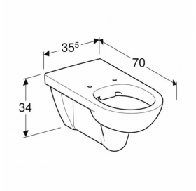 Унітаз підвісний Geberit Selnova Comfort 501.046.00.7 для людей з обмеженими фіз. можливостями, без обідка