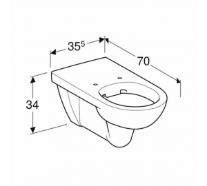 Подвесной унитаз Geberit Selnova Comfort 501.046.00.7 для людей с ограниченными физ. возможностями, без ободка