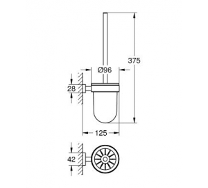 Туалетный ерш GROHE ESSENTIALS CUBE, 40513001