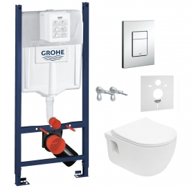 Комплект: Инсталляция GROHE Rapid SL 3884000G + унитаз VOLLE Altea Rimless 13-64-267 + сиденье Slim Soft Close +37131000