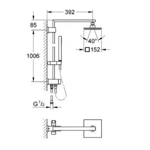 Душевая система с переключателем Grohe Euphoria Cube System 150, 27696000