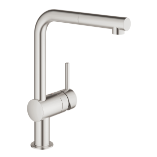 Змішувач для кухні з висувним виливом Grohe Vento 30436DC0 Суперсталь