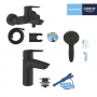 Набор смесителей 3 в 1 для ванной комнаты Grohe QuickFix Start Black UA303301SQ