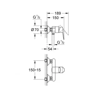 Смеситель для душа GROHE BauEdge 23333000