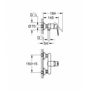 Смеситель для душа GROHE BauLoop 23634000