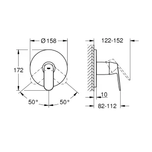 Змішувач на 1 вихід для душу Grohe Eurosmart Cosmopolitan, 24044000