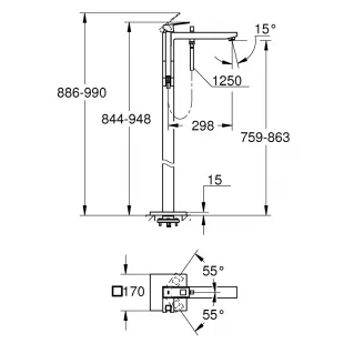 Смеситель для ванны Grohe EuroCube 23672001